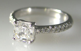 Style# So729 Asscher Cut Solitaire w/ Pave Shank